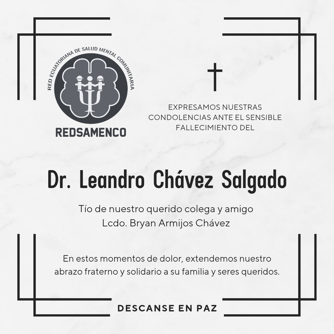 redsamenco's tweet photo. Hoy despedimos al Dr. Leandro Chávez Salgado
Su vida fue un testimonio de vocación, entrega y profundo compromiso con el bienestar de los demás.
Deja una huella imborrable en quienes tuvimos el privilegio de conocerlo y aprender de su calidad humana.
Su legado vivirá por siempre. https://t.co/P2dbtmK880