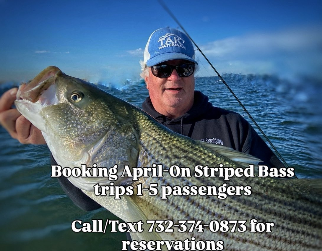 NoRushCharters's tweet photo. Raritan bay striped bass charters booking April-On 1-5 passengers
Call/text for reservations #stripedbass #charterboat #lighttackle #nj #fishing #raritanbay https://t.co/kxbbPttycV
