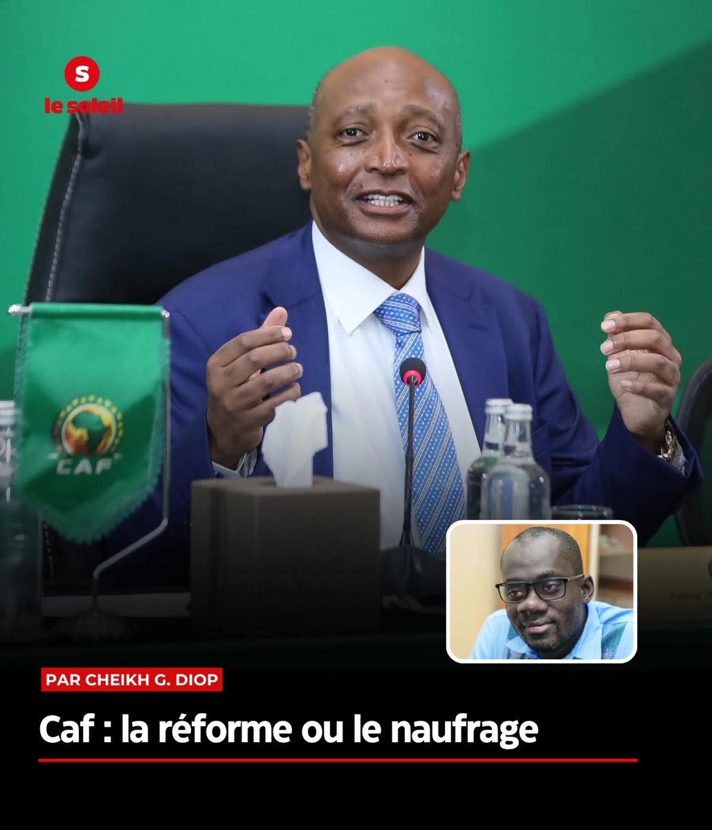 CheikhGora's tweet photo. À force de crises mal contenues et de décisions controversées, la Confédération africaine de football se retrouve aujourd’hui face à une urgence existentielle : restaurer sa crédibilité.

➡️ https://t.co/DeMx5cHZwT

#lesoleilsn https://t.co/jaNQ9q2nIS