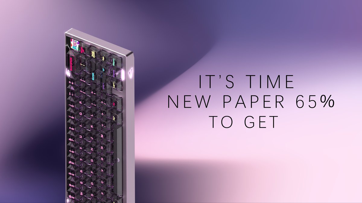 Wuquestudi24300's tweet photo. Paperplane. Reinvention. Reborn.
PAPER 65 Group Buy is now live!!!

⏰ Beijing Time :)
GB Starts: MARCH 31, 2026
GB Ends: APRIL 14, 2026

🔗 https://t.co/tMZBb0He3e
🗣️ https://t.co/hCPdbgSruK

#PAPER65 #keyboard #wuque