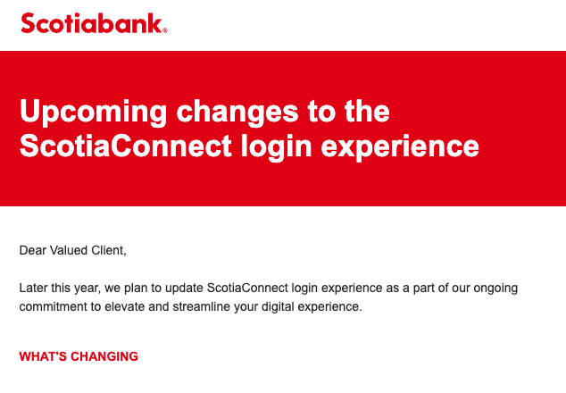 This is good news #ScotiaConnect