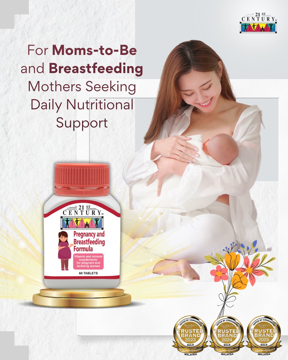 21stCenturyMY's tweet image. 21st Century Pregnancy &amp;amp; Breastfeeding Formula is specially formulated to help support mothers and their babies during this important time.

• Pregnant mothers who need to support a healthy pregnancy
• Breastfeeding mothers looking to support milk production

#pregnancysupport