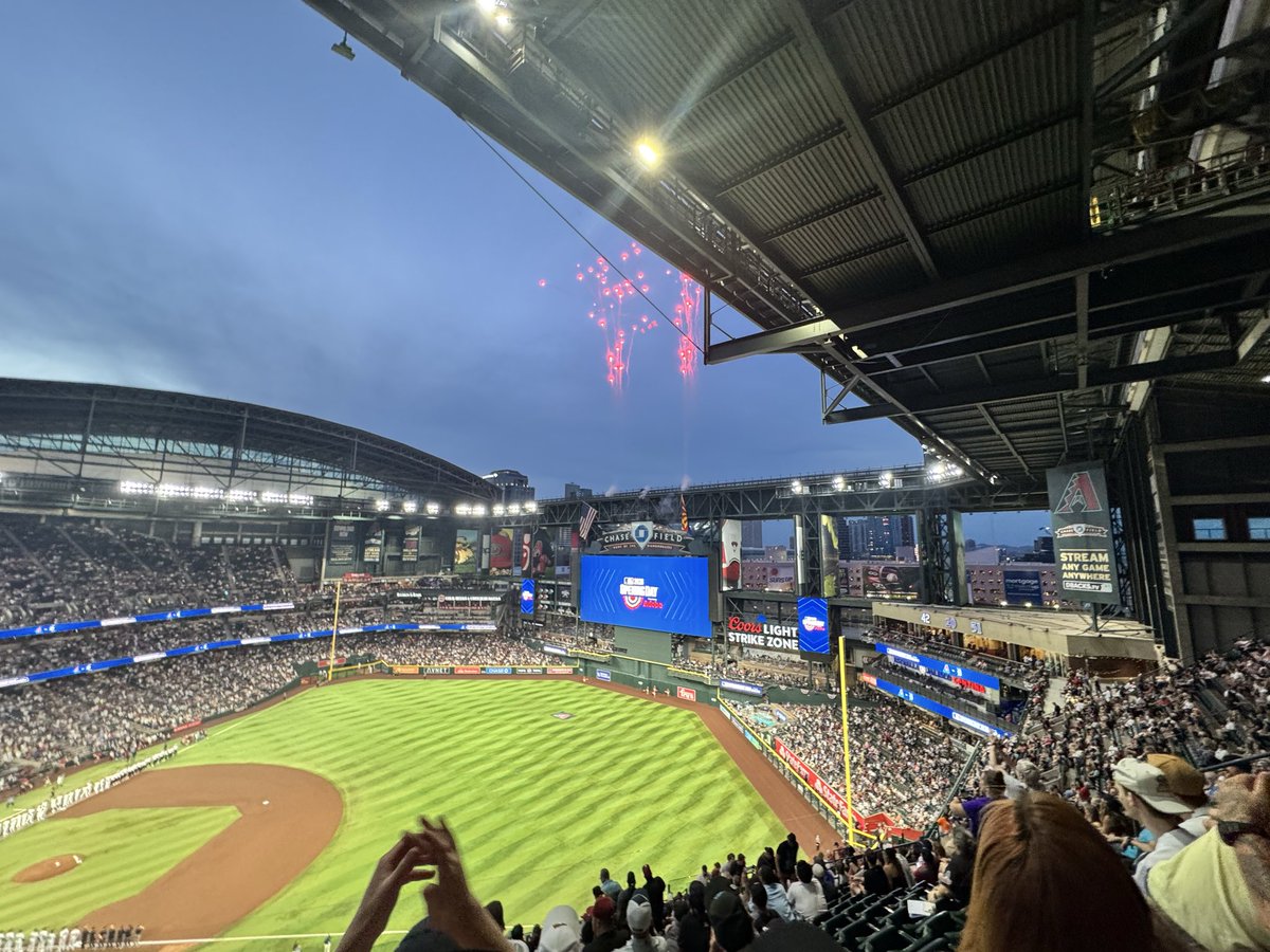 LBradshawEdTech's tweet photo. Home Opener 2026! Trying out the bucket of cookies while cheering on our team. Let’s go #Dbacks https://t.co/0fsBQVSQEd