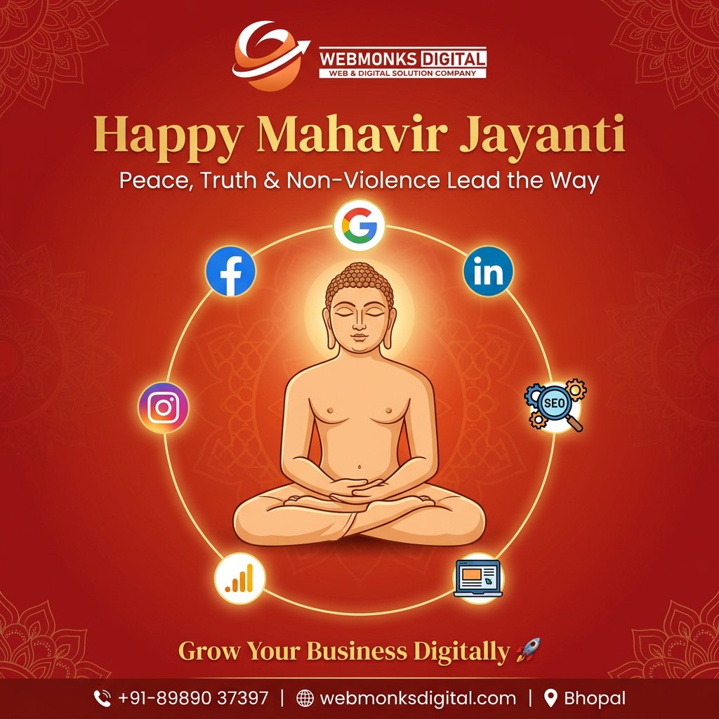 webmonksdigital's tweet photo. 🙏 Happy Mahavir Jayanti

May Lord Mahavir bless you with peace, success &amp; positivity ✨

Grow your business digitally 🚀
SEO | Website | Ads | Social Media
Webmonks Digital – Bhopal

#MahavirJayanti #DigitalMarketing #BusinessGrowth #SEOBhopal https://t.co/K4xk1Bal0F