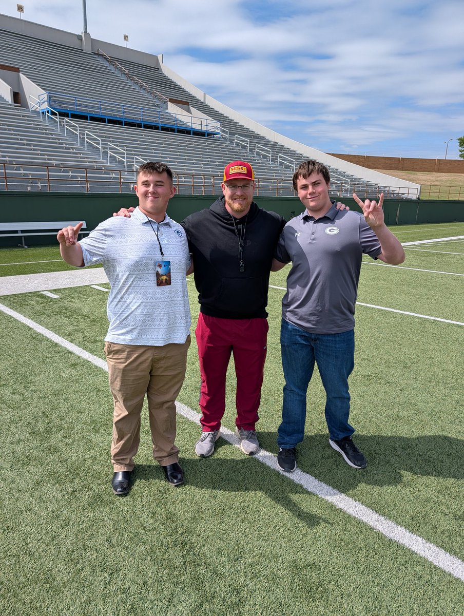 CooperCrutch's tweet photo. Thank you @MSUTexasFB for having us out for the spring game!   @Coach_TPreston, excited to see you again when you're in Georgetown.  
@GRIT_FIT_ 
@CoachGriffGHS https://t.co/QU0MPpaAAZ