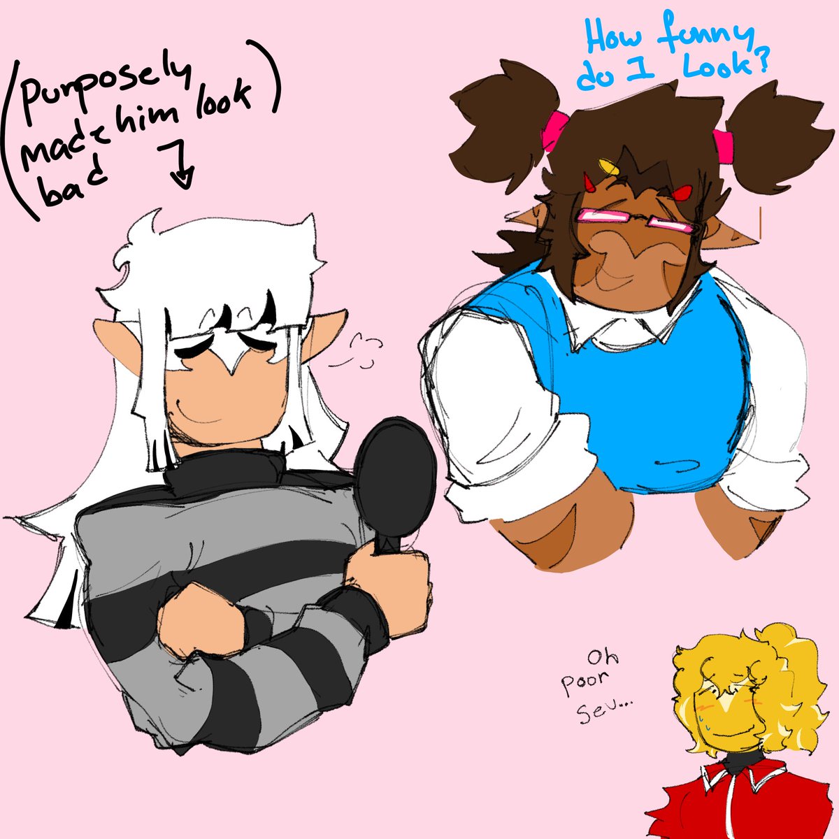 gametack_'s tweet image. "Could you draw Mia builder please I love her sm" 

-&amp;gt; it’s how she shows affection #miabuilder #pizzaburger 
 gametack.straw.page