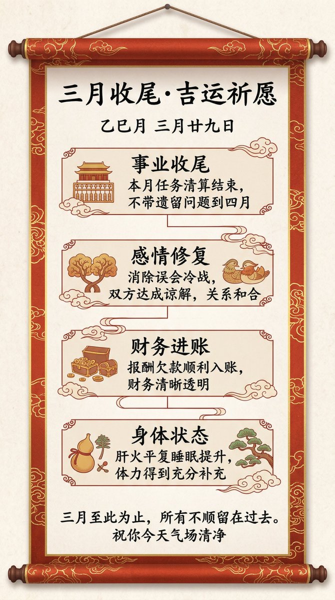 MasterBo_Dao's tweet photo. 三月到此为止，祝你今天气场清净，把���有不顺心的事情都留在过去。#八字 #玄学 #阴山 #祝福 #财运 #热门 #命理 #显化 #迷合 #复合 #情感 https://t.co/xD3Lsn8Ejp