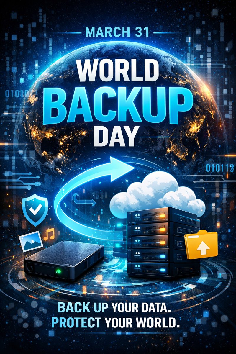 varungrao's tweet image. Today is World Backup Day.
Let's take a moment today to backup and safeguard our data from the unexpected data loss.

Be careful to backup your data at trusted sources only.

#WorldBackupDay #March31 #BackUp