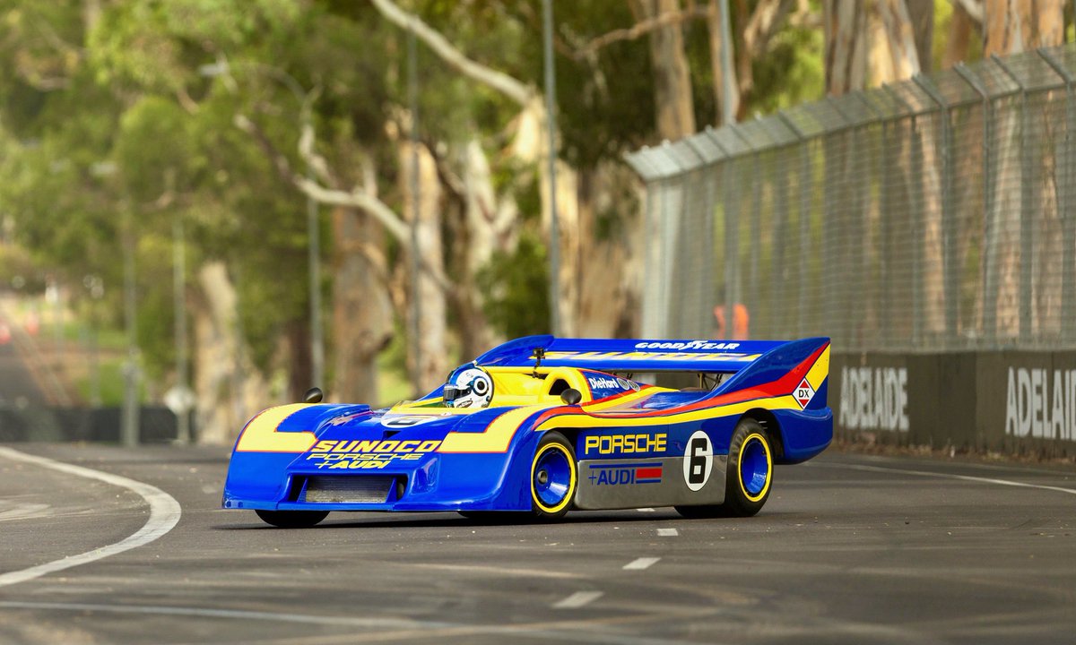 AdelMotorsFest's tweet image. The Porsche 917/30  - one of only six of Porsche’s Can-Am dominators ever built - at the 2026 Repco Adelaide Motorsport Festival. #AMF #Adelaide #CanAm #Porsche