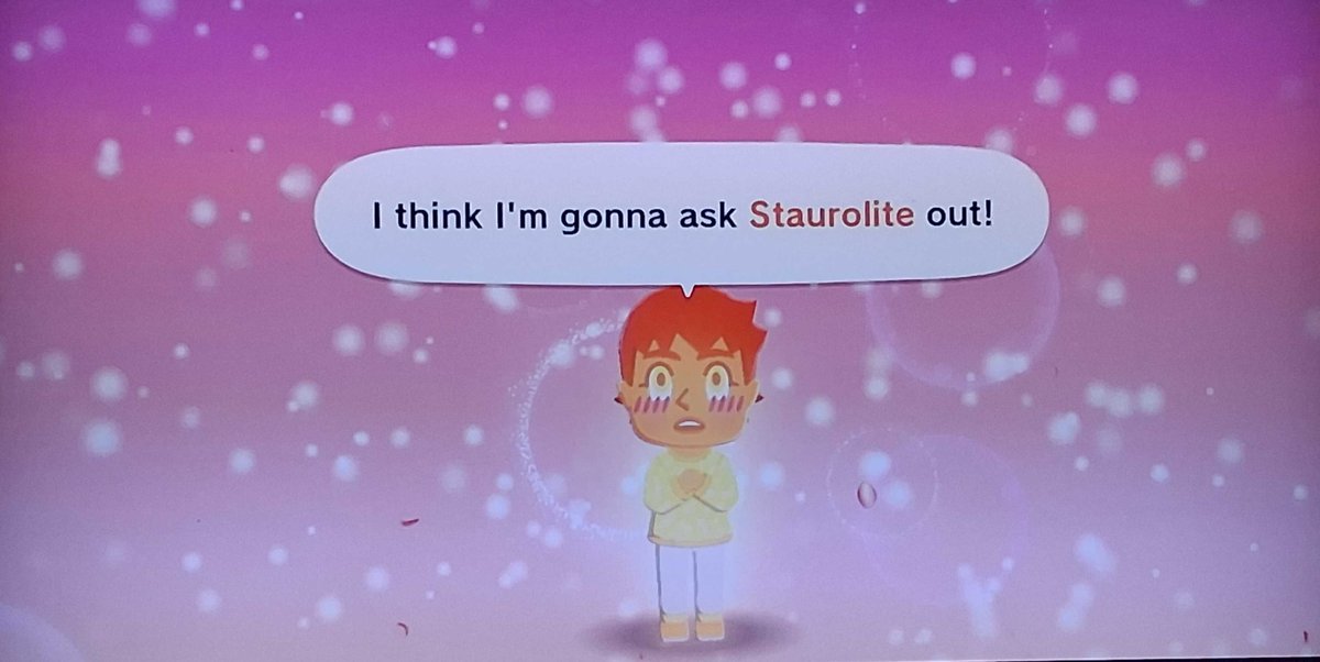 Played the tomodachi life demo and this instantly happened. I didn't even instigate this, Nerm just IMMEDAITELY started simping for Staur