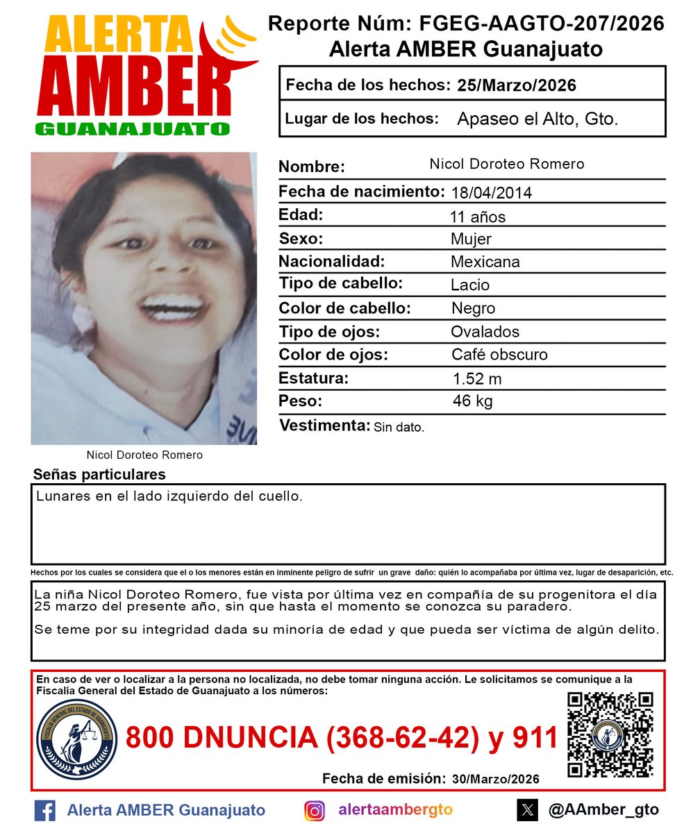 Alerta AMBER GTO. tweet media