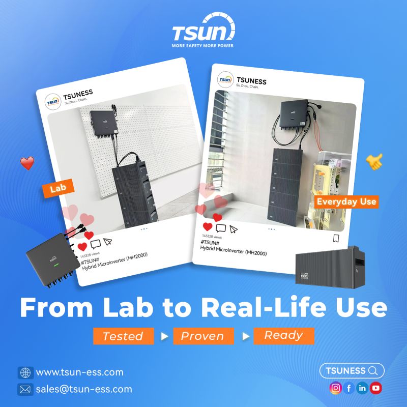 TSUN_ESS's tweet photo. A simple setup, built around how energy is actually used at home.
With a 2kW hybrid microinverter and 10kWh DC-coupled storage (2kWh × 5), solar energy doesn't have to be used right away — it can be saved and used when it's needed.
🌐 https://t.co/cwHZANAuaP
📧 sales@tsun-ess.com https://t.co/v5GCl5zhPH