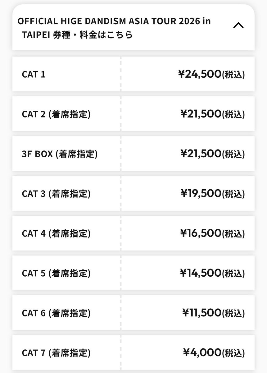 kirara_esrnmr's tweet photo. 3月31日（火）12:00
ヒゲダンアジアツアー2026
抽選エントリー開始

日本円が出てた
昨日、計算しなくても良かった笑

なかなかのお値段
これに飛行機代、その他交通費、ホテル代、アジアツアーグッズ代、食事代がかかるからな

#Official髭男dism
#髭男アジアツアー2026

https://t.co/aw2bAek5b6 https://t.co/wEgyca5xPk