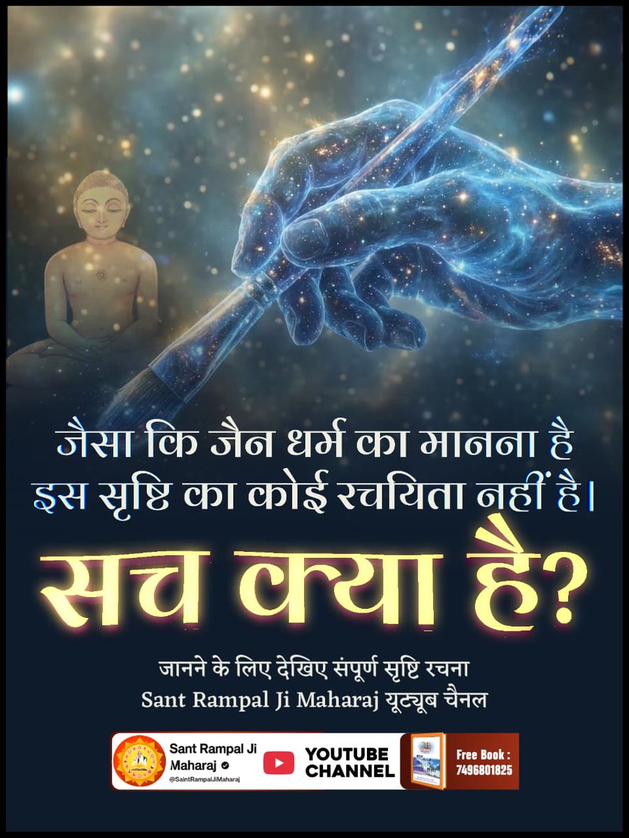 #जैन_धर्म_की_सच्चाई
जैन धर्म का दावा: ब्रह्मांड अमर है और इसका कोई सृजनकर्ता नहीं है।
ऋग्वेद मंडल 1 सूक्त 1 मंत्र 5 व ऋग्वेद मंडल 9 सूक्त 94 मंत्र 3 में प्रमाण है कि पूर्ण परमात्मा कबीर परमेश्वर ने सारी सृष्टि की रचना की। अधिक जानकारी हेतु देखिए Sant RampalJi YtChannel