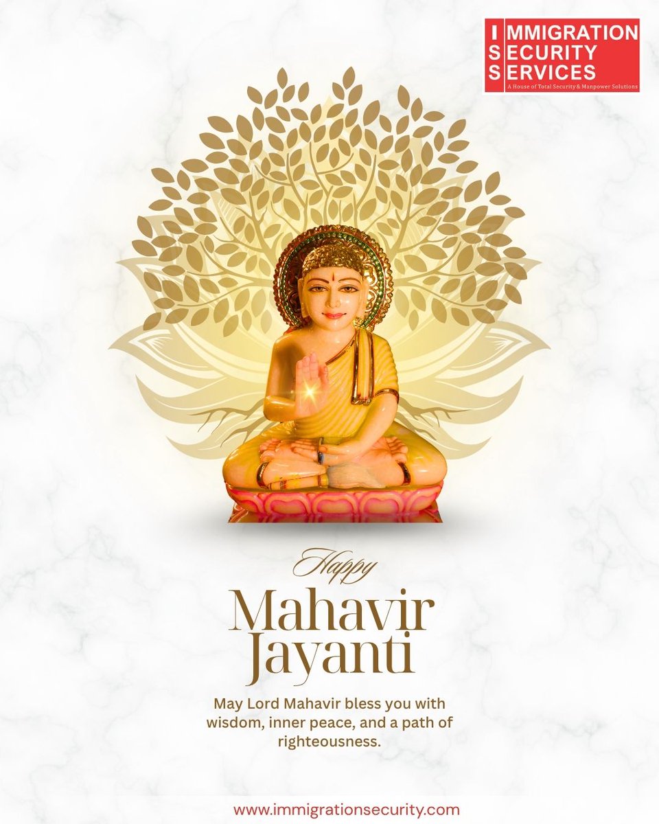 immigsecurity's tweet photo. On the auspicious occasion of Mahavira Jayanti, Immigration Security Services wishes you peace, truth, and harmony. 🙏✨

#mahavirjayanti🙏 #immigrationsecurityservices #immigrationsecurityservicesrudrapur #festivals https://t.co/ekjSdMASPR