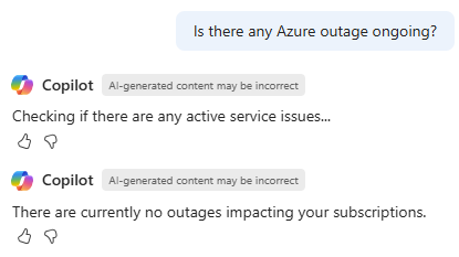 AzureSupport's tweet photo. Stay ahead of Azure issues with #Azure Copilot 🧠
🔸 Check service & resource health fast
🔸 Track incidents, maintenance & advisories
🔸 Get answers using natural language
Start here 👉https://t.co/nc32Rmgw3v
#AzureCopilot #ServiceHealth https://t.co/sHjELkgikr