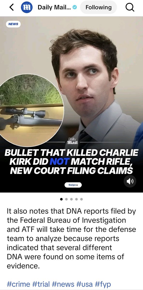 cavakaggyreborn's tweet image. 🚨🚨 Breaking
Daily Mail claim bullet that killed Charlie Kirk did not match rifle
