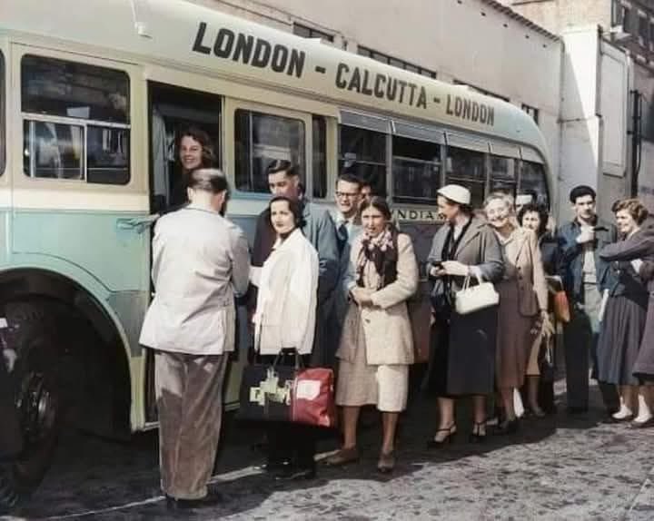 IthassPunjyab's tweet photo. London to Calcutta bus was a pioneering long-distance service that operated between 1957 and 1976, famously considered the world's longest bus route. The 50-day, 10,000-mile journey traveled through Europe, Turkey, Iran, Afghanistan, and Pakistan, Punjab, India. https://t.co/SJBpX5ez2a