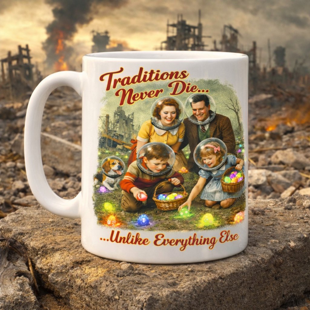 CuriousDive's tweet photo. Fallout Family Values Traditions Never Die Retro Easter Coffee Mug 12 or 15 oz #FalloutFamilyValues #TraditionsNeverDie #PostApocalyptic #Apocalypse #Retro #Easter #EasterEggHunt #Coffee #Mug #Ebay #CuriousDiversions
https://t.co/JwXrWSmq64 https://t.co/xmgVJsliYu