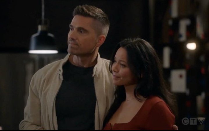 thechenfordera's tweet photo. They look like they're at their engagement party and they are listening to Angela  giving them a speech 🫣😭❤️ #therookie #chenford #manifesting 

(This may be the prettiest chenford has ever looked 😌😏) https://t.co/VWQmKjgFWJ
