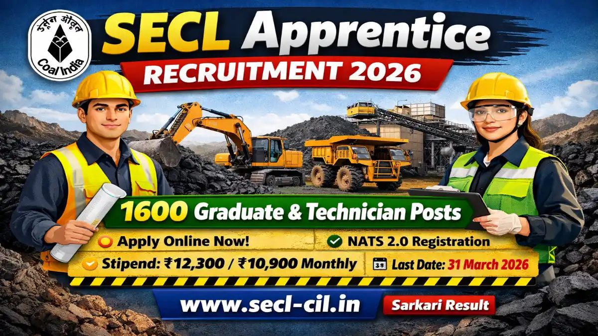 Sarkari_Result1's tweet image. SECL 1600 Graduate &amp;amp; #Technician Posts Apply Today Last Date
@Sarkari_Result1 #SarkariResult

Click Below Link To Apply 👇
sarkariresult.app/secl-apprentic…