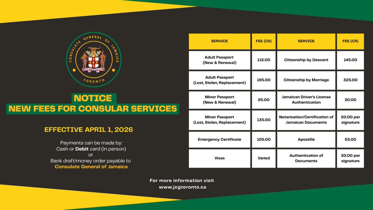 Jamaican Consulate General Toronto tweet media