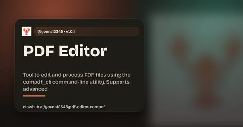 compdfkit's tweet photo. Build your own local AI PDF assistant
🛠️ Combine #OpenClaw with the #ComPDF Local SDK to give your agent powerful editing tools—all on your machine. No uploads, no latency.
Install and take control of your documents👇
https://t.co/ijc8Sj35zI
#LocalSDK #AIAgents #PDFEditing https://t.co/vjUnbHpLJZ