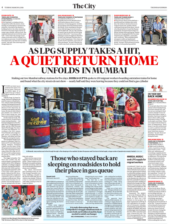 RitikaChopra__'s tweet photo. To be sure, this ISN'T like the mass exodus of 2020 triggered by the pandemic.  At the stations, there was no panic, no sense of migrant workers fleeing.

As @ishiwrites found, workers had done the math and decided that staying no longer made sense.

What the city doesn’t show, the stations reveal.

Do read our special report (across trains, stations, and conversations) in today's edition:  
(6/7)
https://t.co/72s6GoEsgM
