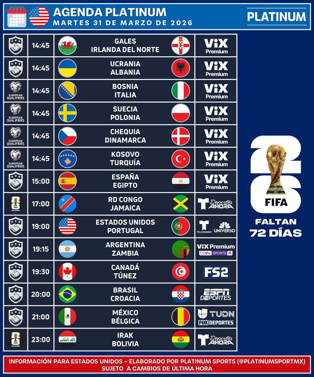 PlatinumSportMX's tweet photo. Después de varios meses, regresa la agenda de Estados Unidos. El apoyo a esta publicación será clave para poder seguir compartiendo esta información.

De momento será solo de fútbol (con transmisiones en español). https://t.co/0Q7gzC3Xyp