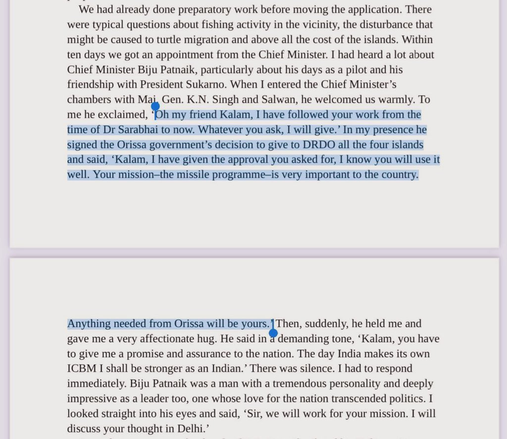 Someone should also gift A. P. J. Abdul Kalam’s book ‘Ignited Minds’ to Nishikant Dubey.

Read how Wheeler Island (now Abdul Kalam Island) was handed over to DRDO by Biju Patnaik, the then CM of Odisha.

He envisioned India building and testing ICBMs from there…long before it