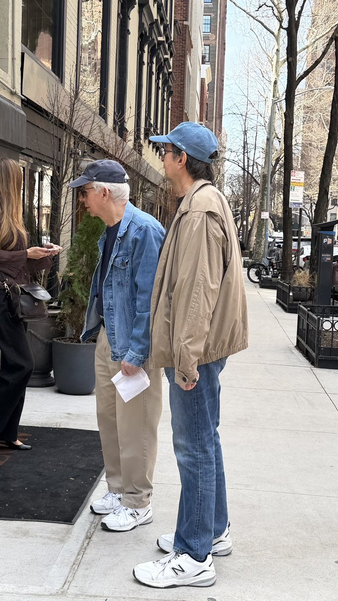 jakewoolf's tweet image. If there’s one thing I learned from these two legends I spotted on the street today, it’s that I really need to try out a pair of New Balance 608v5s