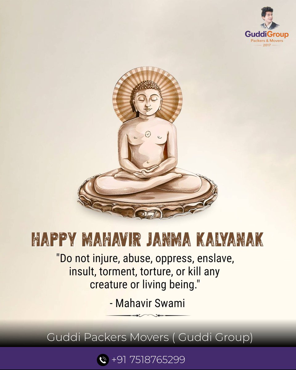 Guddipackers's tweet photo. This Mahavir Jayanti, we are inspired by the teachings of Mahavira, who showed that true strength lies in compassion, patience, and integrity.
Let’s bring these values into our workplace and daily decisions.
#MahavirJayanti #WorkplaceCulture #Integrity #Respect https://t.co/7svWOYhaox