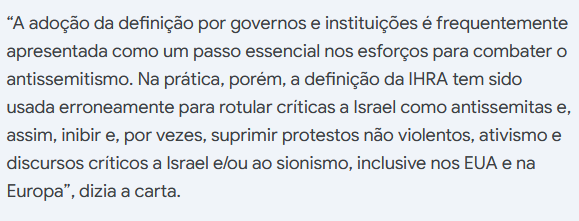 BWhoa16638's tweet photo. @sarahblueTO https://t.co/sG5vWuF1lk
https://t.co/mo4UDzzijg
Internacionalmente reconhecida por ser errônea, sua ignorante! Estes "parâmetros" não amenizam o antissemitismo. MUITO PELO CONTRÁRIO! Exacerba noções já existentes, e o culpado por trás destas é o próprio estado de Israel. https://t.co/vVmkK0m441
