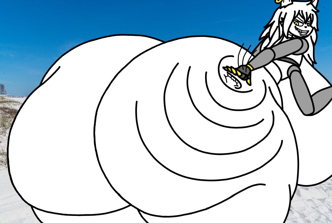 Gabby showing off at the beach