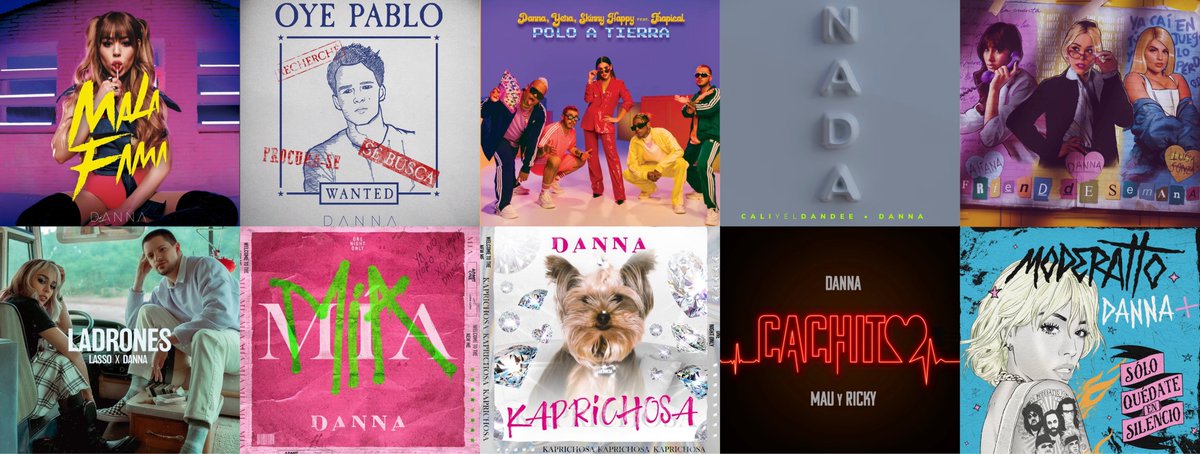 Se han comenzado actualizar las portadas de toda la discografía de DANNA en Apple Music y Spotify con su nuevo nombre artístico