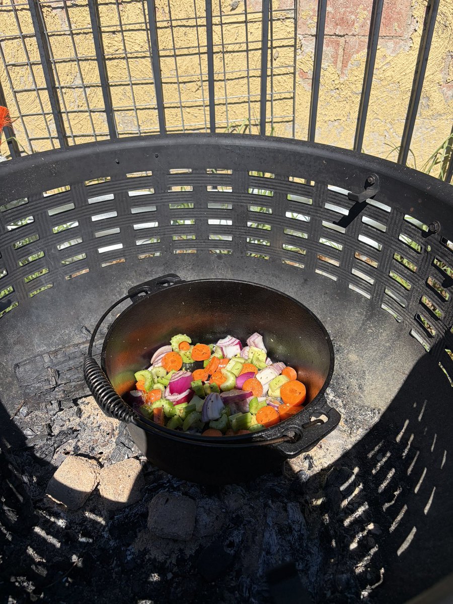 TroyDownUnder's tweet image. Troy’s #DownUnderCampfire #Firepit #DutchOven #CampOven cooking. 

Slow cooked lamb shanks in red wine with sweet camp oven cooked dinner rolls.