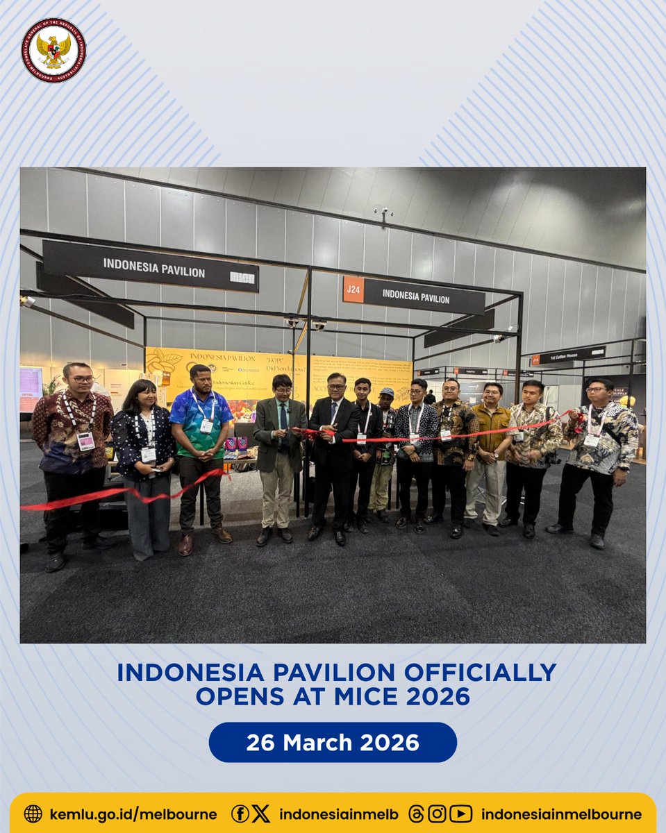 IndonesiaInMelb's tweet image. Melbourne International Coffee Expo (MICE) 2026. 

Read the full article: 
kemlu.go.id/melbourne/beri…

#IniDiplomasi #IndonesiaUntukDunia #DemiNKRI #IndonesianWay #RintisKemajuan