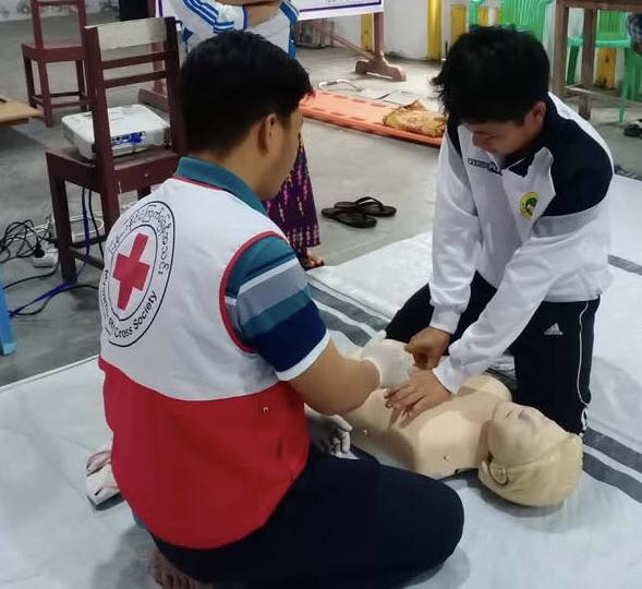 MyanmarRedCross's tweet image. A 3-day Basic #FirstAid Training (5/2026) was conducted by the #Mohnyin Township #RedCross Branch, #Kachin State, from March 20–22 at the Shan Literature and Culture Association Hall.
A total of 30 participants from local social organizations attended.
