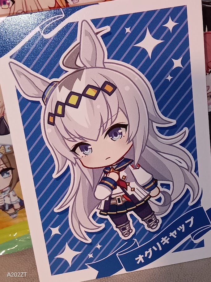 一袋購入。カードはオグリ!
どのキャラ出ても嬉しいランダム商品ってこういうレベルよね。1000円越えのアクスタランダムとかクルットル 