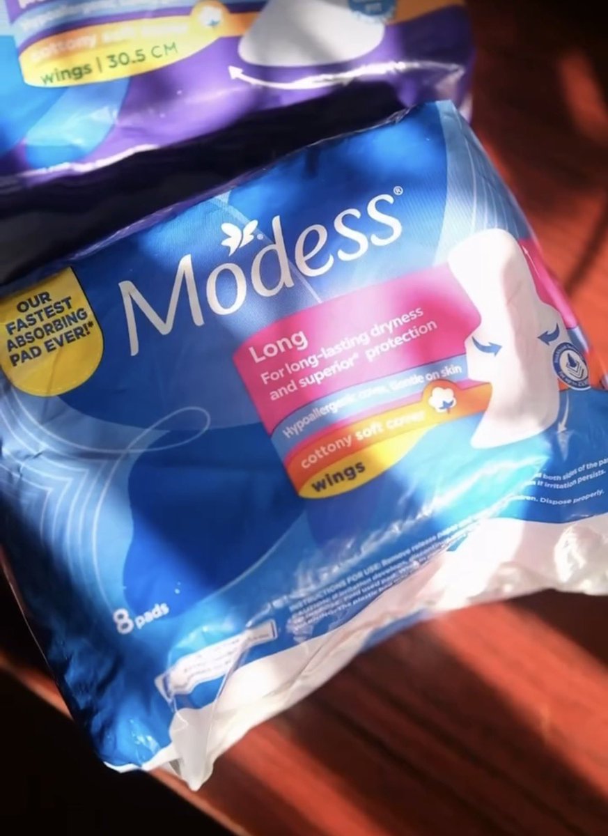 AzRalphOFC's tweet photo. Congrats, AZ, on your newest brand! It’s definitely a must-buy during red days!

MODESS GOT AZ https://t.co/KFNgy9Jz7O