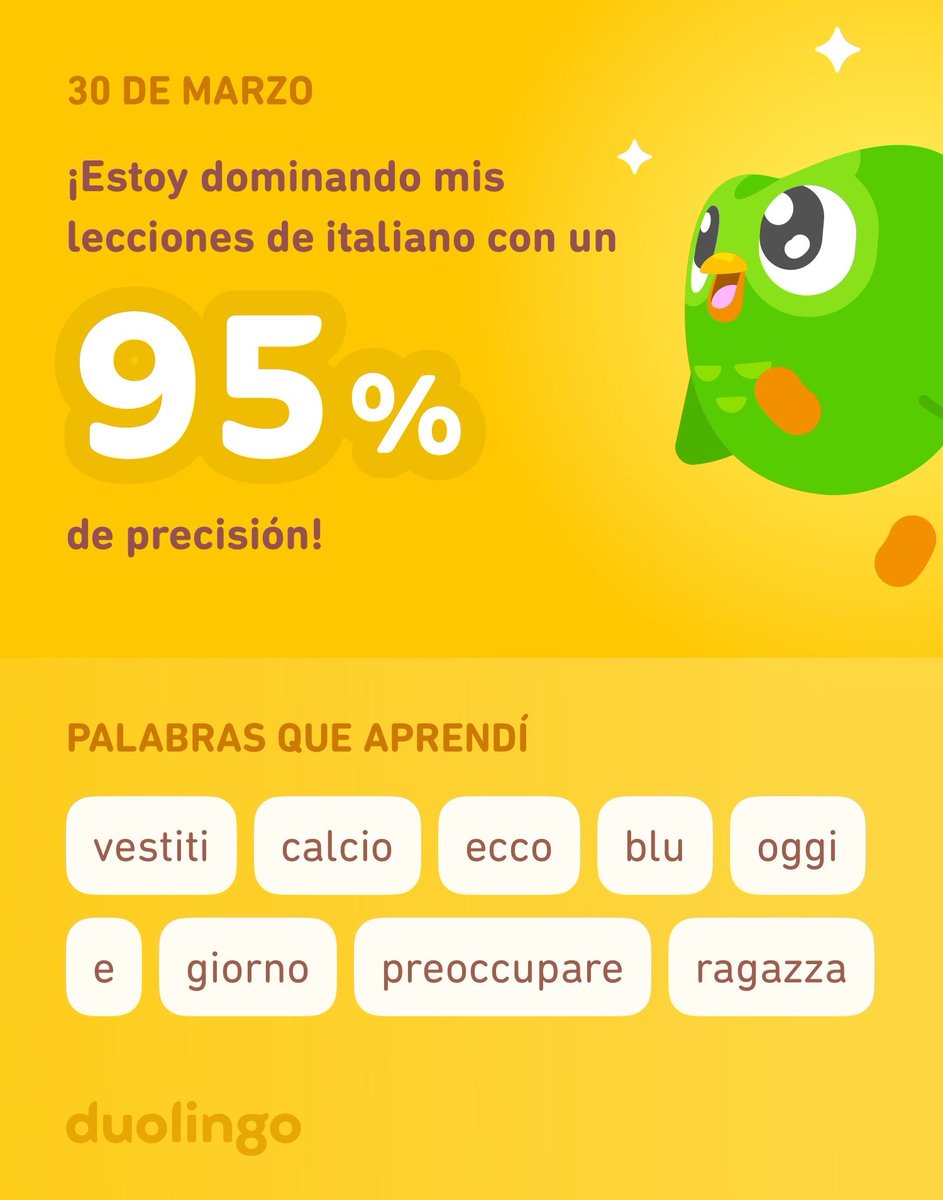 ZamaelF's tweet photo. ¡Estoy aprendiendo italiano en Duolingo! Es gratis, divertido y efectivo. https://t.co/NWTSu1laHb
