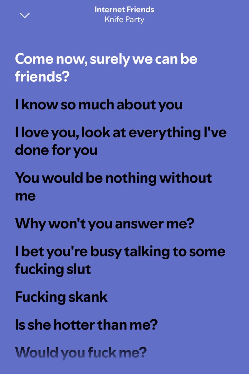 I unfollowed/ made someone unfollow me and now this song just feels like poetry…