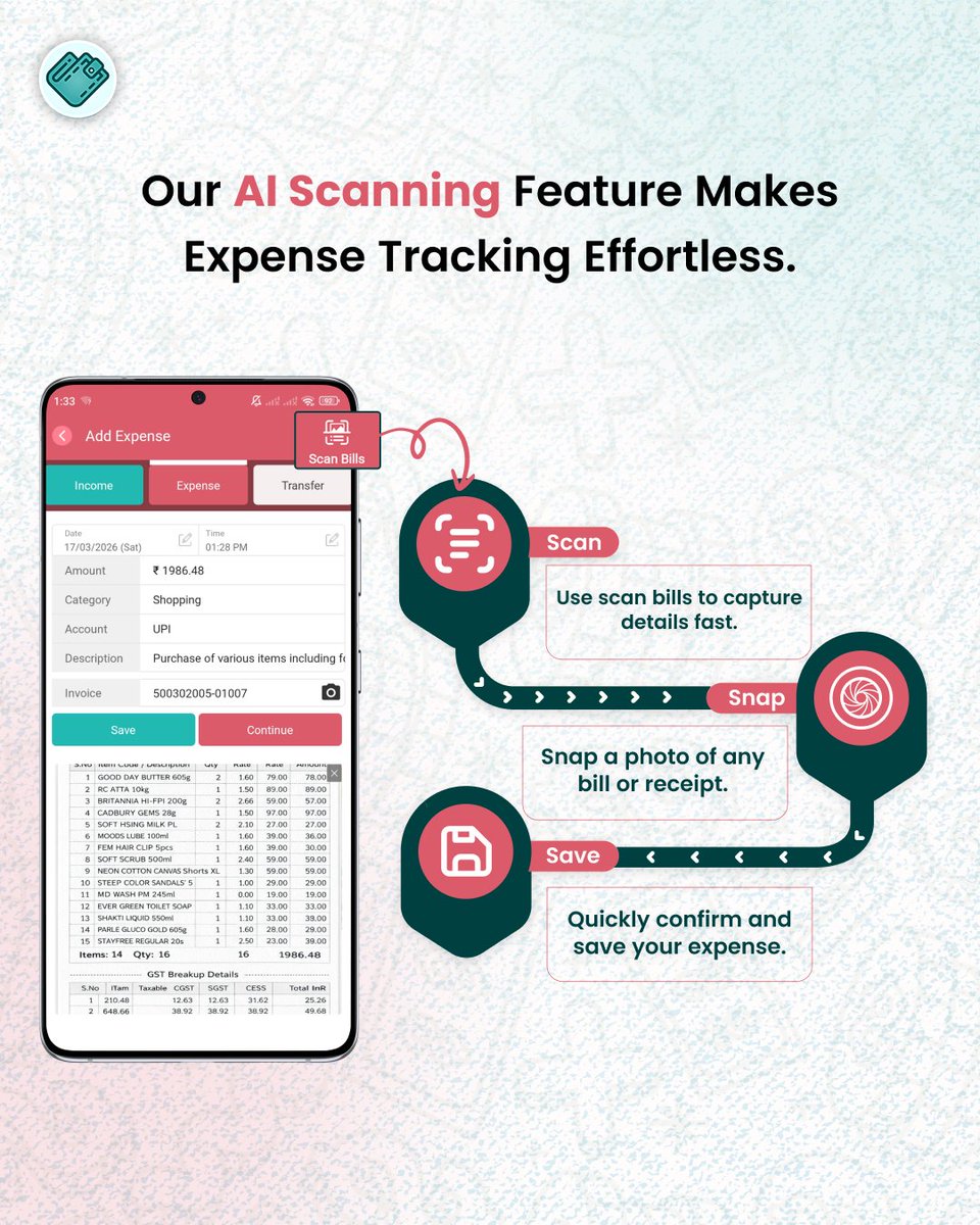walletbysstech's tweet photo. Manual entries are outdated. Scan your bills. Auto-fill your expenses. Save time instantly.

𝗙𝗼𝗿 𝗔𝗻𝗱𝗿𝗼𝗶𝗱 𝗗𝗲𝘃𝗶𝗰𝗲𝘀: https://t.co/CXWlYqUepT

𝗙𝗼𝗿 𝗶𝗢𝗦 𝗗𝗲𝘃𝗶𝗰𝗲𝘀: https://t.co/Lv792Jv2qY

#WalletApp #moneymanager #ExpenseTracker #AItracker #sstechsystem https://t.co/sHQMVsx3VE