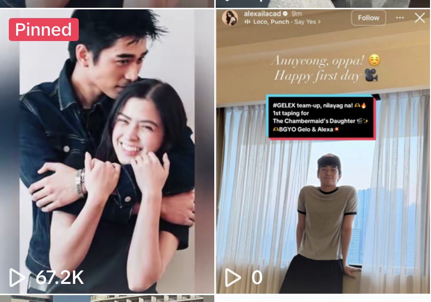 MarieBiasGelo's tweet image. 💥🎬🎥
GELEX TCD F1RST TAPING 🎬

Confirmed by Alexa (@alexailacad )—ang ating “Song Hye Kyo ng Pinas” 🫶✨
1st day of taping today! 🎬@BGYO_Gelo 

Nilayag na ang #GELEX team-up! 🫶🔥
1st taping vibes for The Chambermaid’s Daughter 🎬✨

A match ̶m̶a̶d̶e̶ maid in heaven. 🥰
Soon