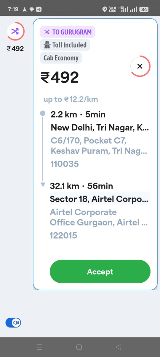 <a href="/coopbharattaxi/">@BharatTaxi</a> <a href="/coopbharattaxi/">@BharatTaxi</a> हरिओम जी बिल्कुल सही कह रहे हैं जितना फेयर दिखाया जाता है उतना ही हमें मिलता है भारत टैक्सी में हम भी दो तीन राइड लेते हैं कस्टमर की ड्राप लोकेशन सही ना हो हमारे कि0 बढ़ते हैं लेकिन फेयर नहीं टोल स्टेट टैक्स इनक्लुड है 12 दिखाते हैं 10 रह जाता है कैंसिलेशन बड़ी है