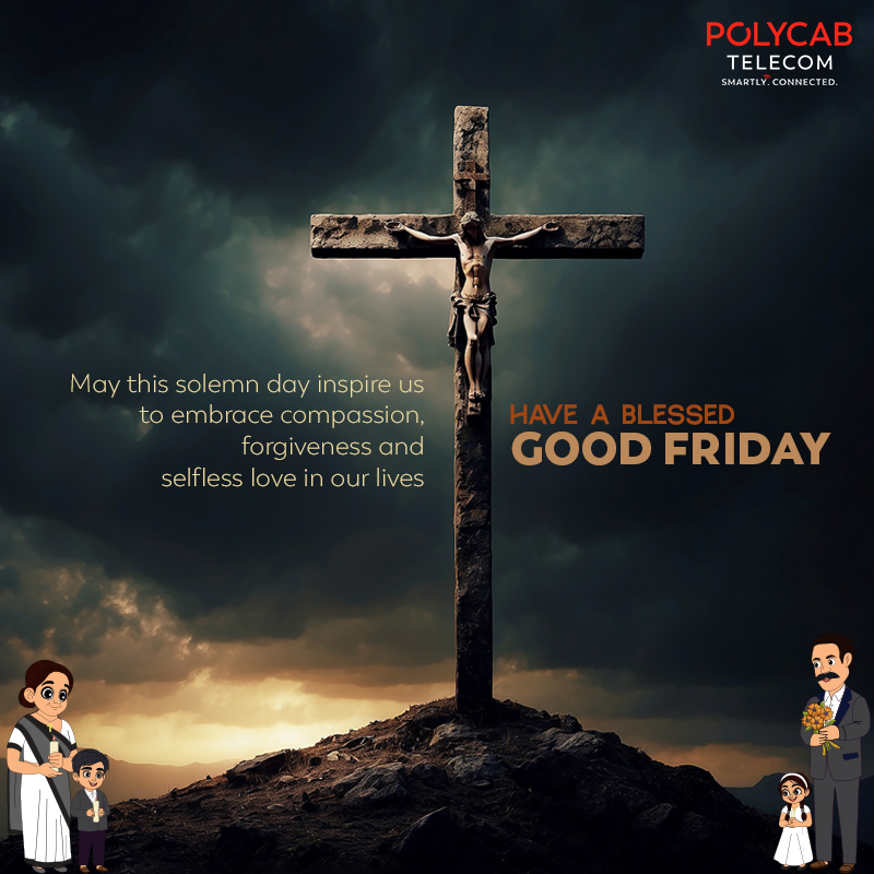 PolycabTelecom's tweet image. Have a Blessed Good Friday

#Blessed #GoodFriday #polycabtelecom #polycab #vocalforLocal #digitalIndia #makeinIndia #atmanirbharbharat @PolycabIndia