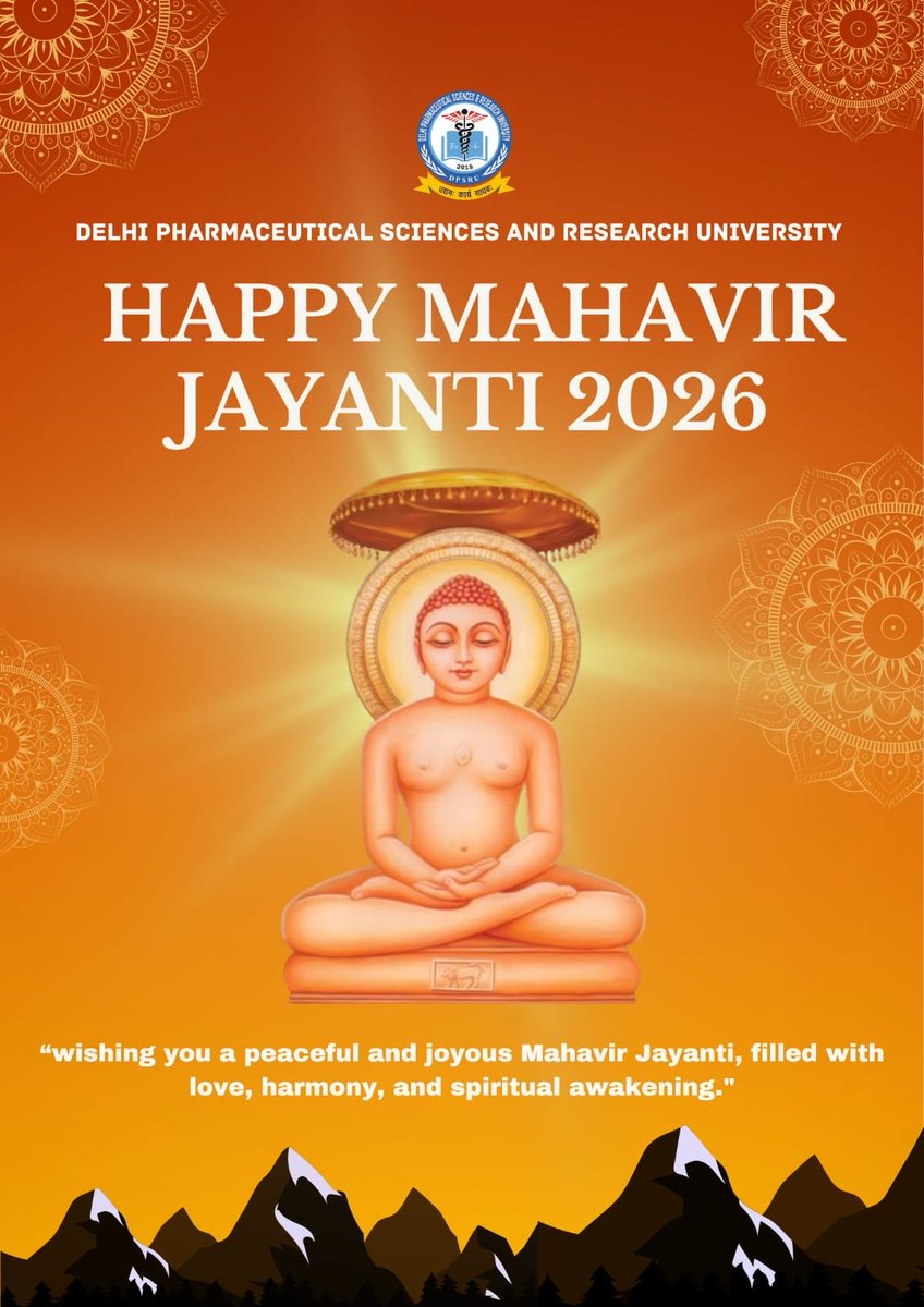 On Mahavir Jayanti, DPSRU extends heartfelt wishes for peace, compassion &amp; spiritual awakening.

May Lord Mahavir’s teachings of अहिंसा, सत्य &amp; करुणा guide us all. ✨

#MahavirJayanti2026 #DPSRU #Peace #Compassion