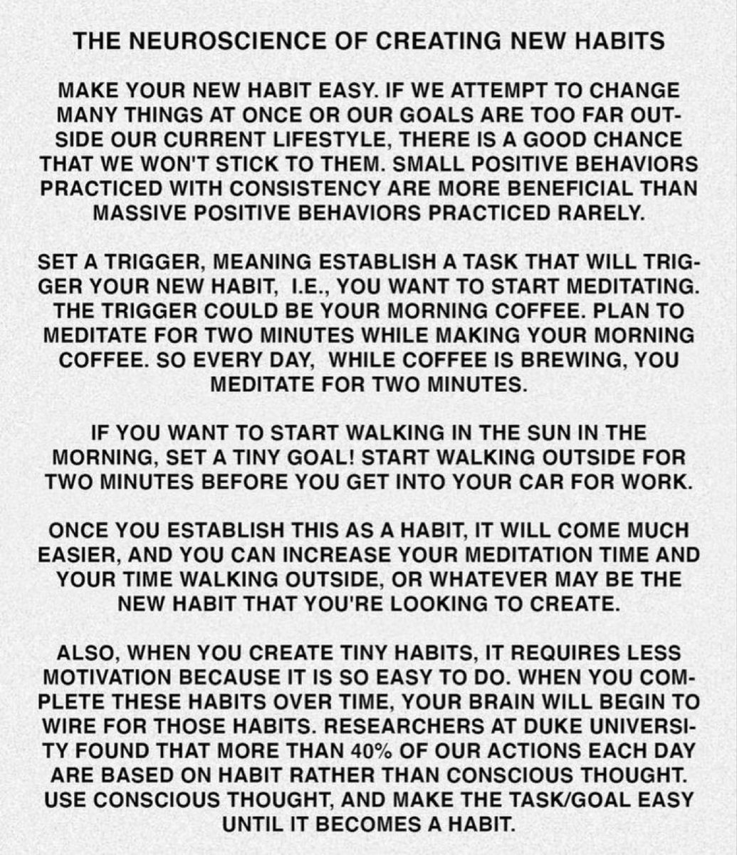 THE NEUROSCIENCE OF CREATING NEW HABITS