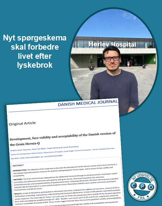 cpoherlev2730's tweet photo. Ny publikation fra Livet Efter Brok-teamet i CPO.

Groin Hernia-Q (GHQ) er et nyt spørgeskema til patienter med lyskebrok. 

I de kommende uger sendes GHQ ud til tusindvis af danske patienter som en del af Livet Efter Brok-projektet.

https://t.co/Ey5o5nkSQX https://t.co/eU9EhMtHQd