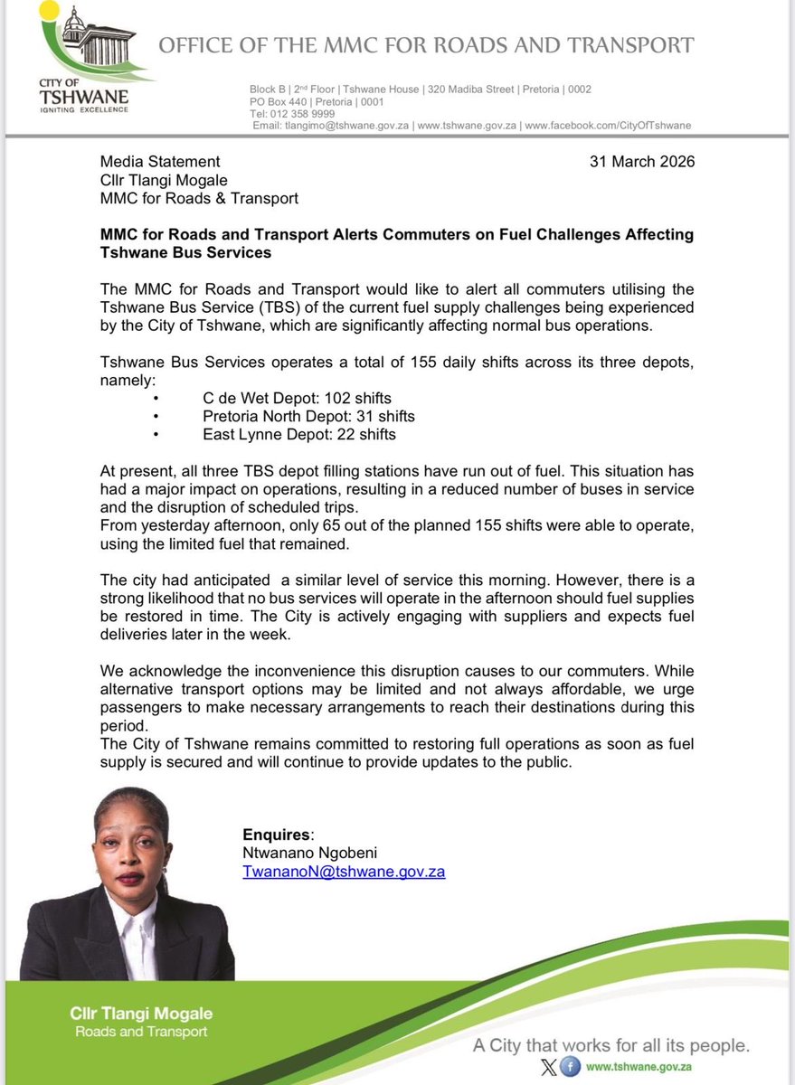 Tshwane Bus Service tweet media